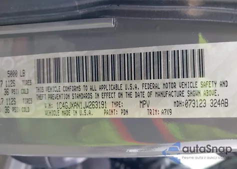 2018 Jeep Wrangler Sport 4X4 z USA, uszkodzony, nr VIN 1C4GJXAN1JW263191